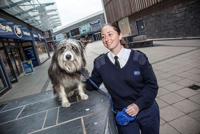 RSPCA Kia Thomas with Skye at eagles Meadow.