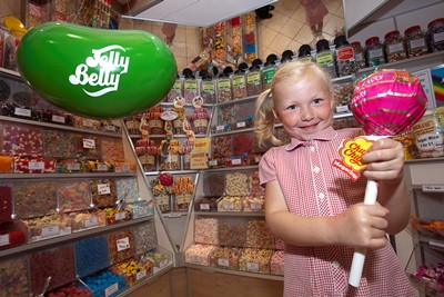 Mollies sweet shop at the Darwin centre , Shrewsbury. Pictured is Mollie Price.