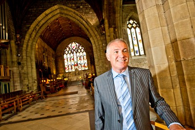 Dewi Davies of Tourism Partnership North Wales at St Asaph Cathedral