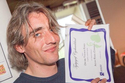 Coleg Harlech Awards Ceremony. Student Aiden Bark-Connell