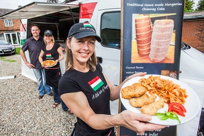 A Little Taste of Hungary Katalin Halmosi, with her partner in the business Andrea Balogh, front and Katalin's husband Russell Clews