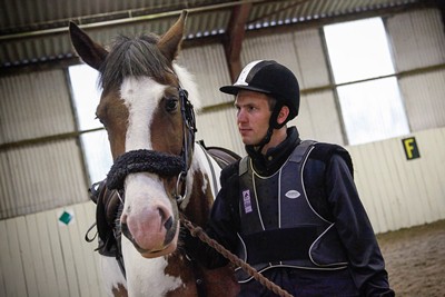 Clwyd special riding centre, llanfynydd. Pictured is Adam Couchman riding Benson.