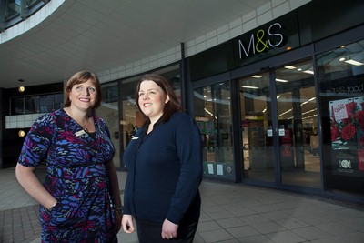 EAGLES MEADOW M&S NEW MANAGEMENT TEAM. Pictured is Deborah Hitchin and Angharad Longley.