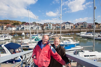 Pictured is Sailor kit Farmer with Davina Carey-Evans at Deganwy.