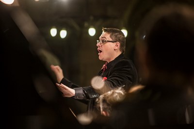 Cartrefi Cowny Peulwys Community Choir at The North Wales Musical Festival at St Asaph Cathedral last night. The Royal composer Paul Mealor