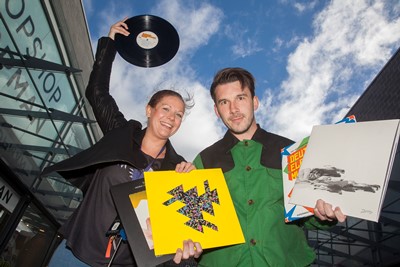 EAGLES MEADOW WREXHAM? Pictured is  DJ Ross Roberts who will be performing for the Student Take Over next Thursday. Pictured is Manager of Top Shop on Eagles Meadow Nikki Maddock with DJ Ross Roberts.