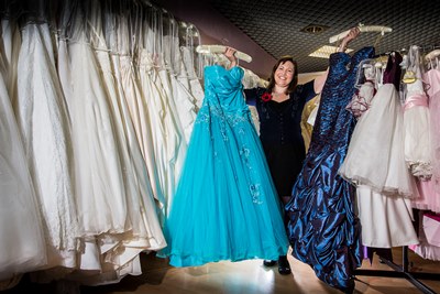 Heavenly Brides owner Suzanne Heavens at her shop in Pride Hill Shopping Centre, Shrewsbury is organising a charity Ball