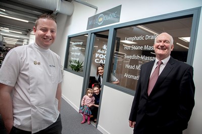 MIll Clinic, Tweedmill opened by Chris Ruane MP Pictured is Michael Calvert with Chris Ruane MP looked on by Isabella and Sarah Calvert and Naomi Pearson.