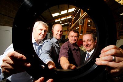 Microtech, Bersham Enterprise Centre, Wrexham. From left, Brent Evans, Duncan Evans, Vaughan Hughes and Anthony Lewis, Coxeys