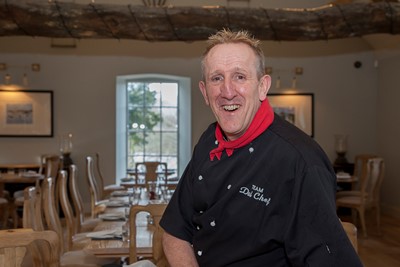 BODNANT WELSH FOODS . Pictured is Chef Dai Davies at Bodnant Welsh Foods.