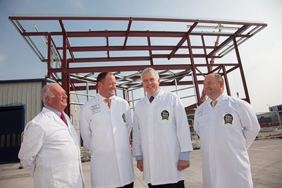 First Minister Carwyn Jones visits Village Bakery and the Baking Academy and Innovation centre at their site on Wrexham Industrial Estate. Pictured is Alan Jones, Robin Jones, First Minister Carwyn Jones and Christien Jones.