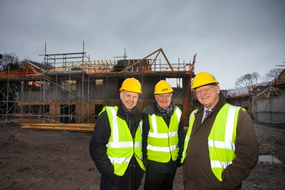 Pendine Park, Bryn Seiont site in Caernarfon Mario Kreft with AM Alun Ffred Jones and MP Hywel Williams .